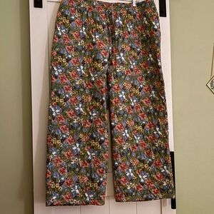 Lucy & Yak Quilted Floral Wide Leg Pants - Multicolor